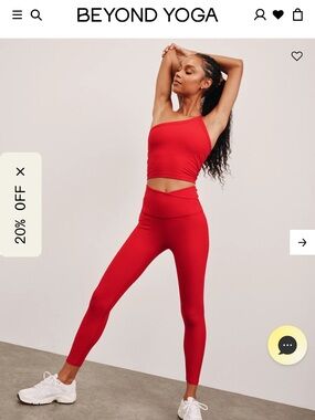 Beyond Yoga At Your Leisure Leggings in Candy Apple Red